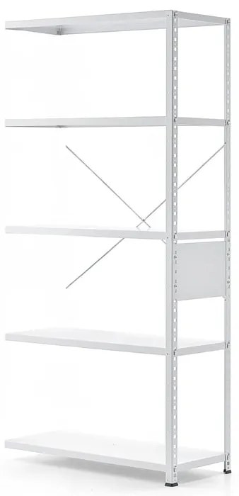 Policový regál FIRST, prídavná sekcia, 1960x1005x400 mm, biely