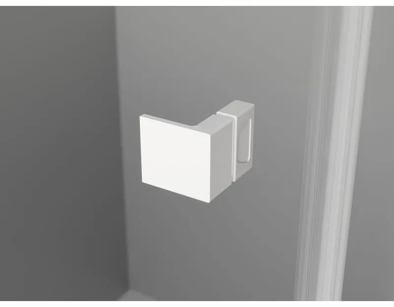 Mexen Lunar, pravostranný výklopný sprchový kút 90 x 70 cm, 8mm číre sklo, biely profil, 834-090-070-20-00-P