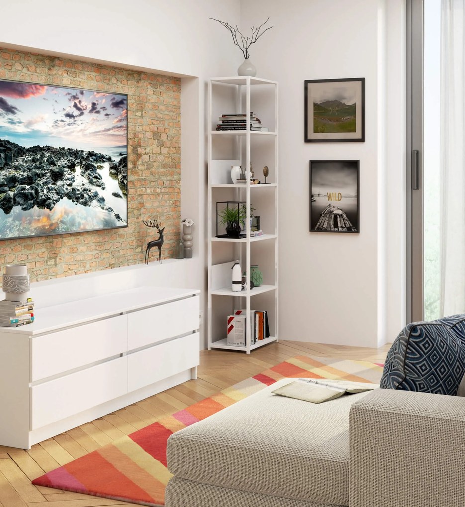 Regál Barna 50 cm bílý