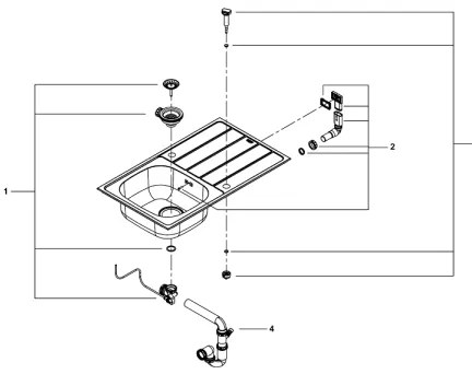 GROHE 31562SD1 - Sada kuchynského drezu s batériou BAU 860 x 500 mm z nerezovej ocele