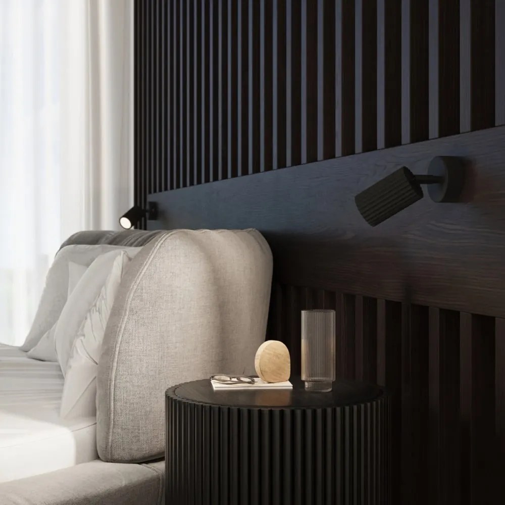 Čierne nástenné svietidlo Gleam – Nice Lamps