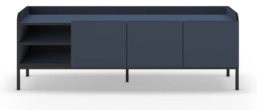 Modrý TV stolík 160x55x42 cm Adara – Marckeric