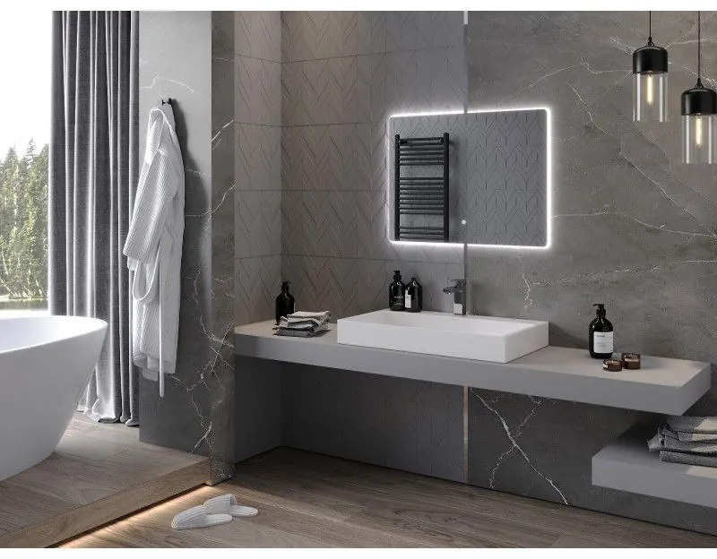 Mexen Sun, LED kúpeľňové zrkadlo s podsvietením 80x60 cm, 6000K, ochrana proti zahmlievaniu, 9807-080-060-611-00