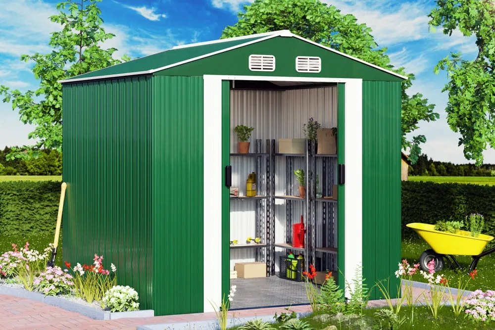 Záhradný domček 257 cm x 205 cm x 177,5 cm - zelená