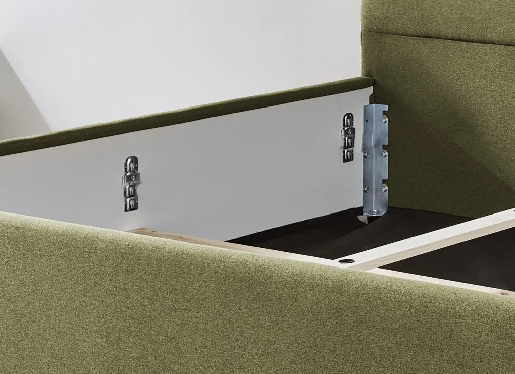 Posteľ Domango 180x200 cm, olivovo zelená látka