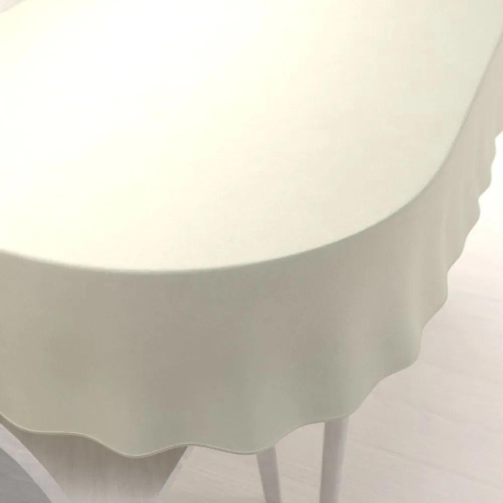 Biante Zamatový oválny obrus Velvet Prémium SVP-003 Smotanový 120x140 cm