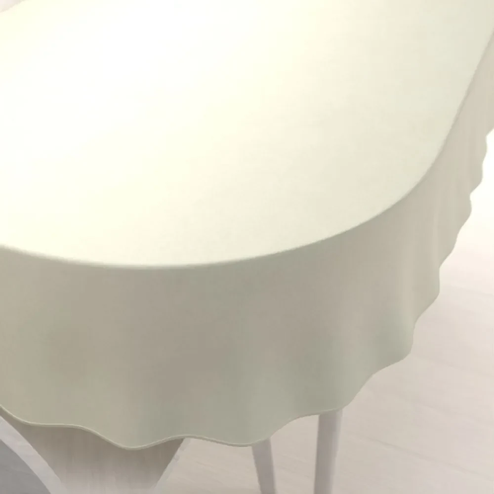 Biante Zamatový oválny obrus Velvet Prémium SVP-003 Smotanový 140x220 cm