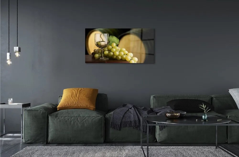 Obraz na skle Poháre hroznového suda 100x50 cm
