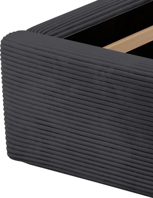 Posteľ Inez 180x200 cm, čierna štruktúrovaná látka