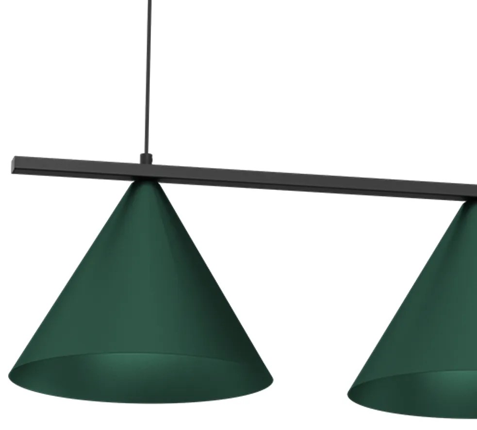 Závesné svietidlo Capital, 3x zelené kovové tienidlo, (fi 30cm), gr