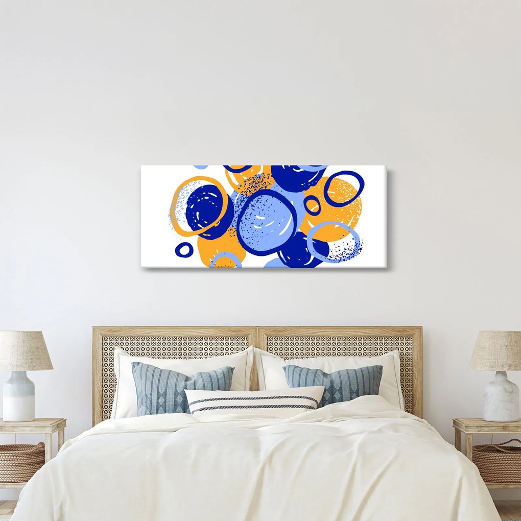 Obraz - Svetlý motív s kruhmi (120x50 cm)