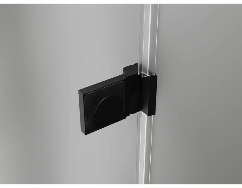 Mexen Lunar-B Duo výklopný sprchový kút 100 x 85 cm, číre sklo, čierna matná, 832-100L-085P-70-00