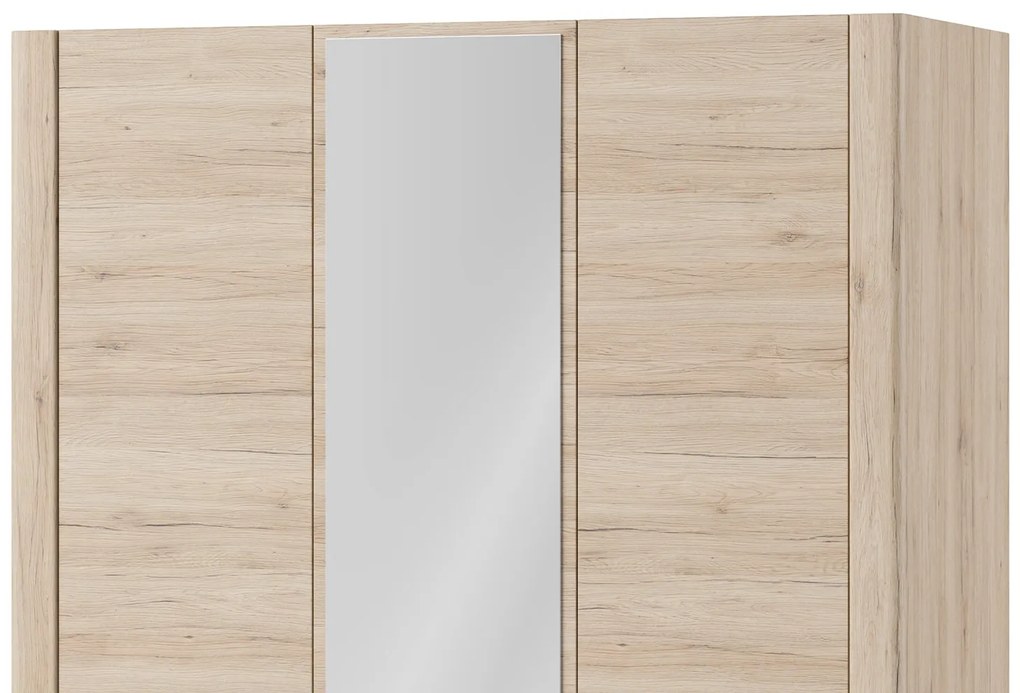 Šatní skříň Desjo 06 140 cm se zrcadlem dub San Remo