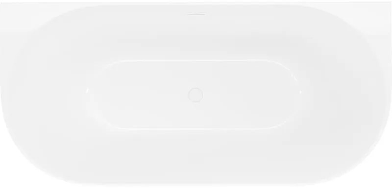 Mexen Oval Slim, voľne stojaca vaňa ku stene 170 x 80 cm, biela lesklá, biely prepad, 52661708000-20