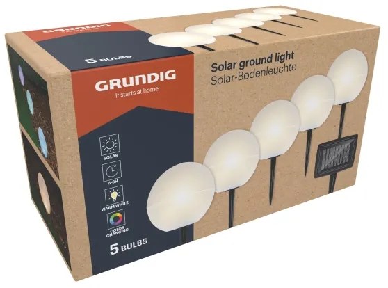 Grundig - SADA 5x LED RGBW Solárne svietidlo LED/3,2V IP44