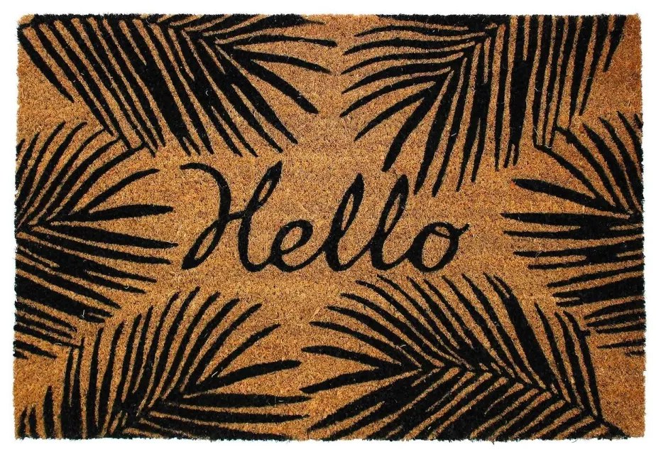 Kokosová rohožka s potlačou Hello Cca 40 x 60 cm. Hrúbka 1 cm.