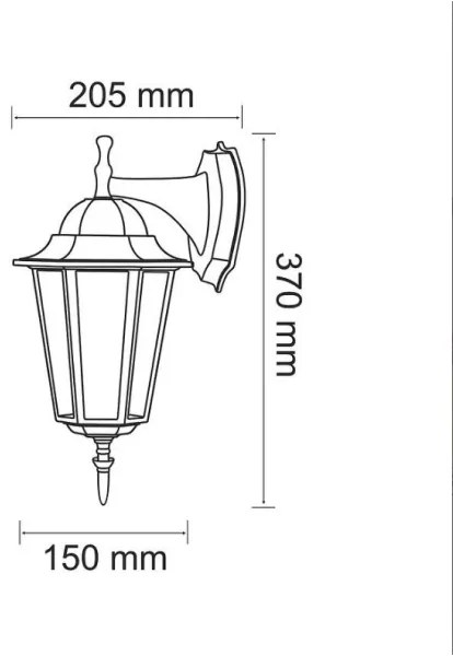 Vonkajšie nástenné svietidlo 1xE27/20W/230V IP43 čierna