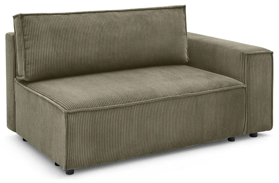 Svetlozelený menčestrový modul pohovky (pravý roh) Nihad modular – Bobochic Paris