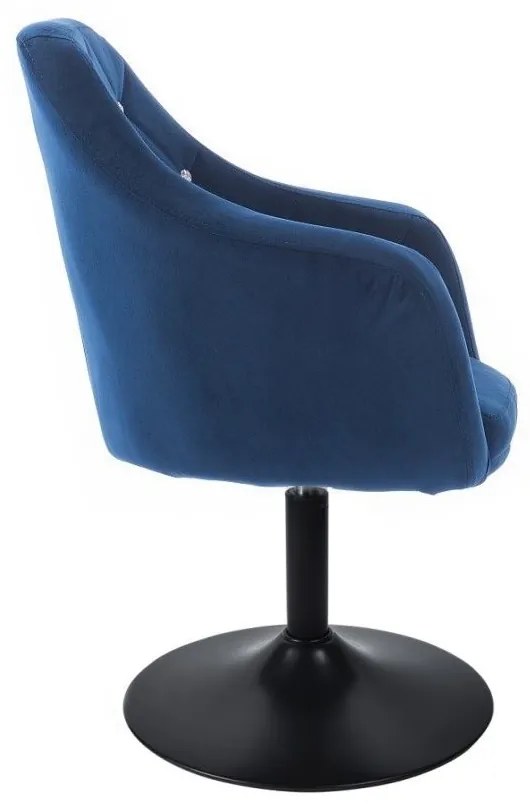 LuxuryForm DESIGN Kreslo ROMA VELUR na čiernom tanieri - modré
