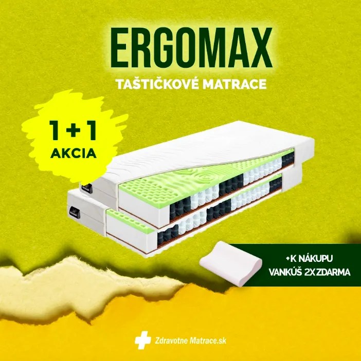 BENAB ERGOMAX Soft/Hard taštičkové matrace 1+1 (2 ks) 100x200 cm Poťah so striebrom