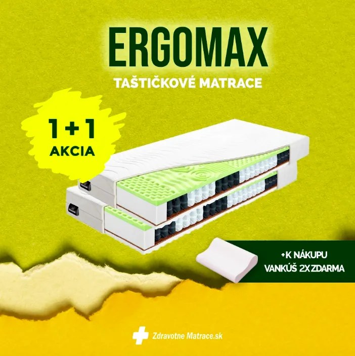 BENAB ERGOMAX Soft/Hard taštičkové matrace 1+1 (2 ks) 80x195 cm Poťah so striebrom