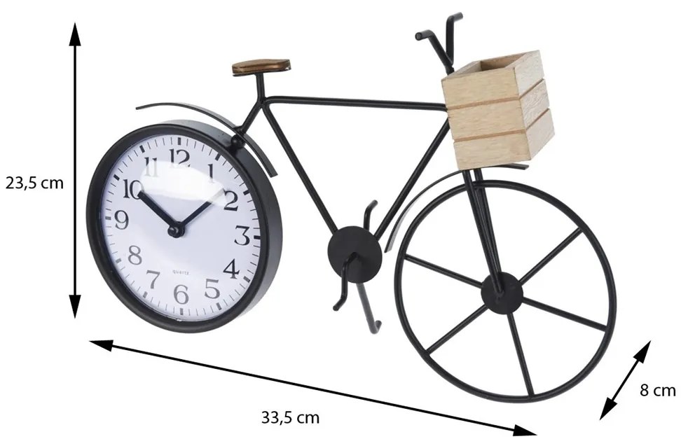 H&S Decoration Stolné hodiny Bicycle, čierna