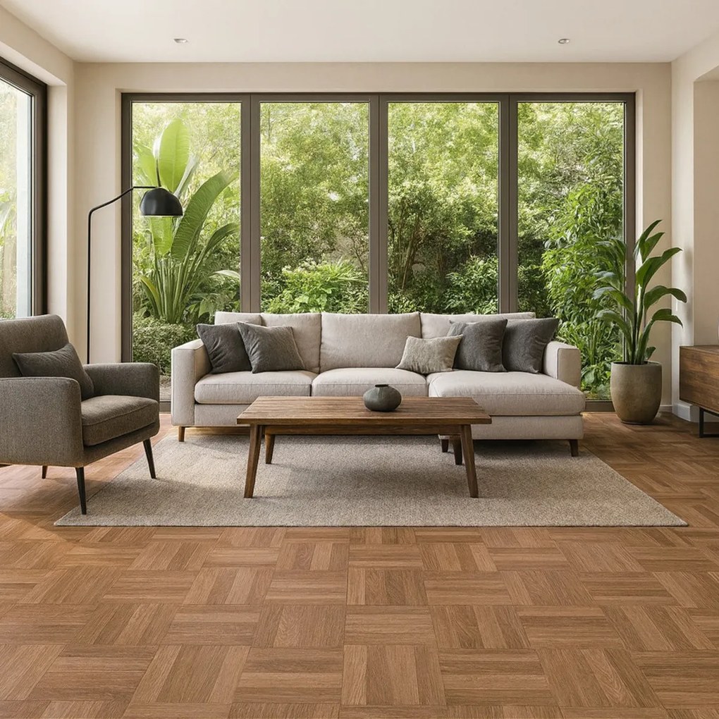 PVC podlaha - lino AladinTex Home 0025 Ardentes, na mieru, šíře 4m, hnedá, bez podkladu, obývacia izba, Gerflor