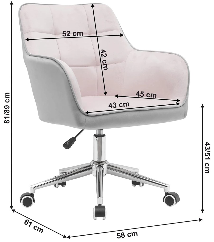 Kancelárske kreslo Fewoton (ružová) . Vlastná spoľahlivá doprava až k Vám domov. 1063843