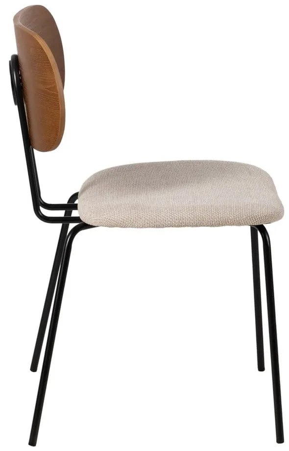 Hnedo-krémové jedálenské stoličky v súprave 4 ks Cleo – Ixia