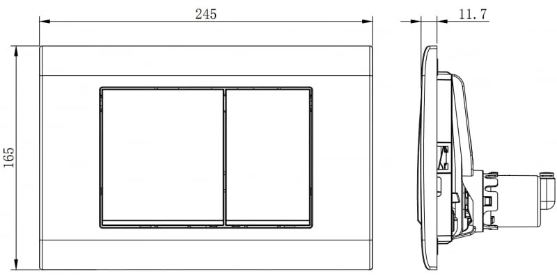 Mexen Fenix Air 01, pneumatické dvojité tlačidlo na splachovanie, biela lesklá, 6A0100