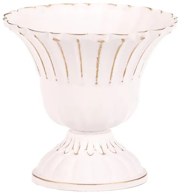 Autronic BONTEC Kalich kovový - aranžovací, vlnitý, farba biela Farba: Biela