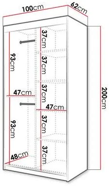 Šatníková skriňa Torro 1 (biela). Vlastná spoľahlivá doprava až k Vám domov. 1123084