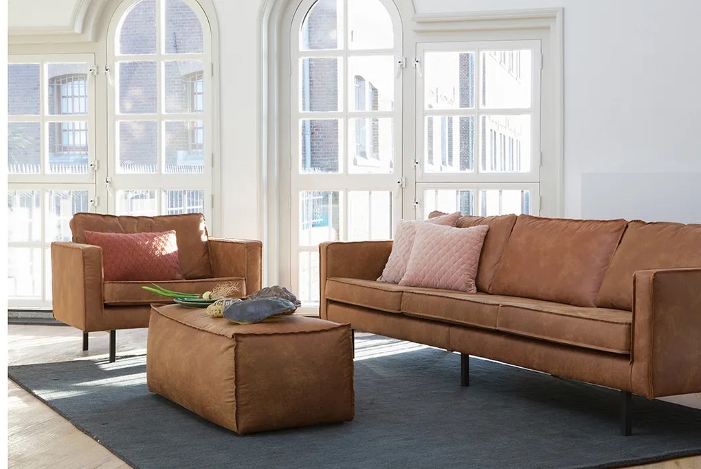 BePureHome Rodeo kožené kreslo - Čierna