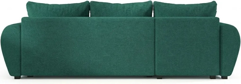 Rozkladacia obojstranná sedacia súprava do L SEVIO 246x145 cm, fľaškovozelená + 2 vankúšiky ZDARMA