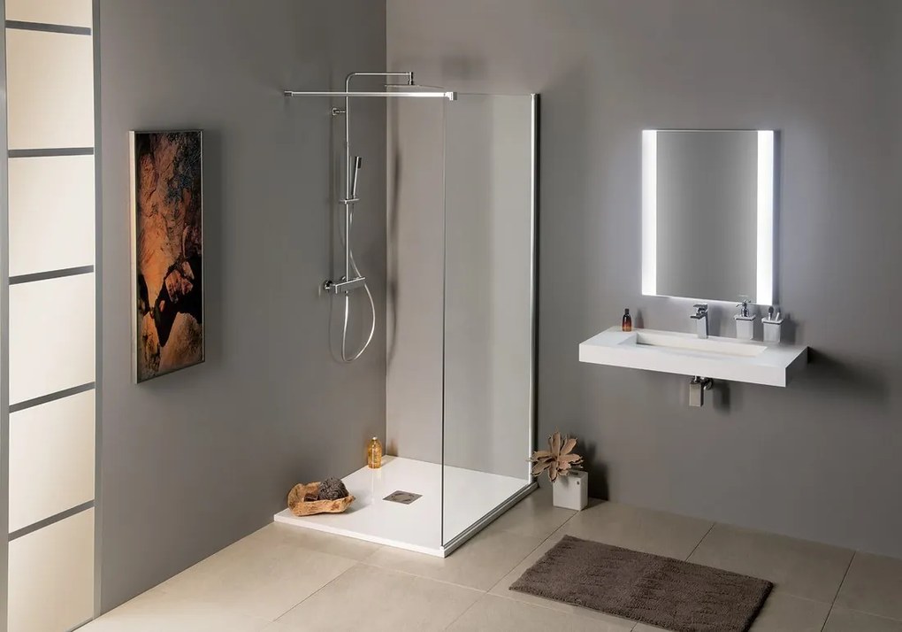 Polysan Polysan, MODULAR SHOWER ČIERNA stena na inštaláciu na múr, jednodielna, 800 mm, MS1-80B