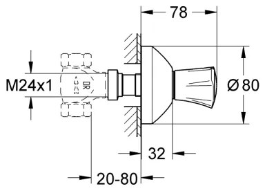 GROHE 19809001 - Vrchný diel podomietkového ventilu COSTA L lesklý chróm
