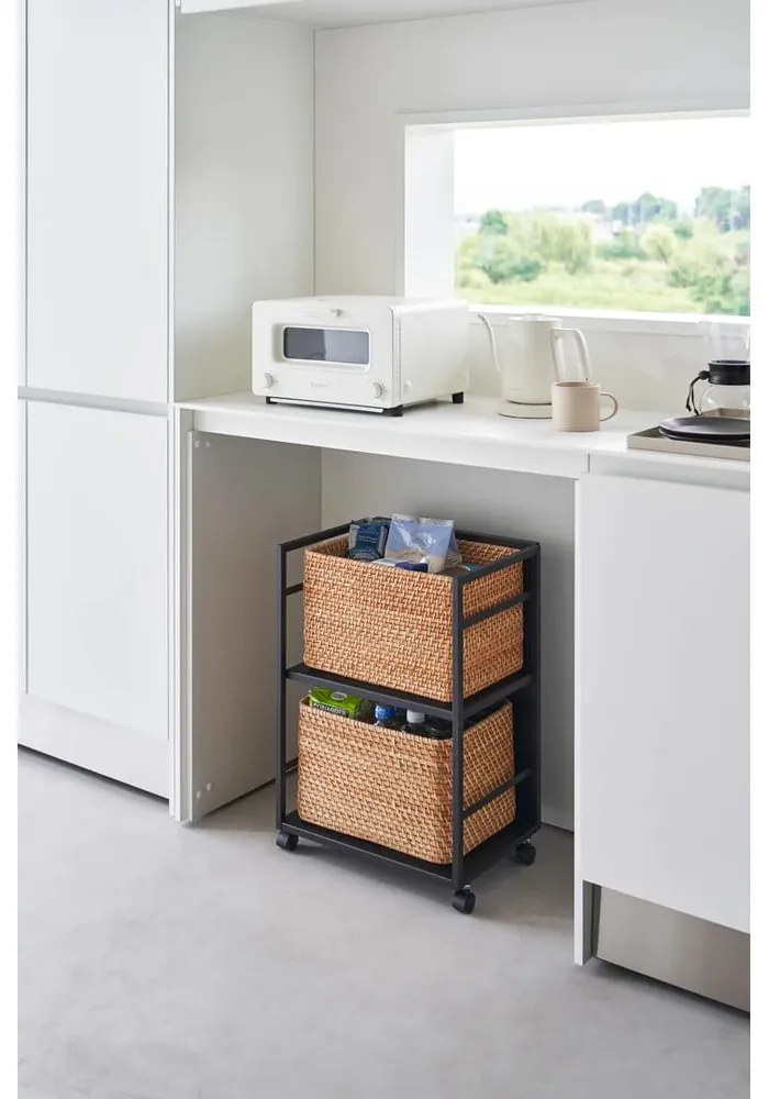 Čierny kovový pojazdný regál 42x60 cm Tower – YAMAZAKI