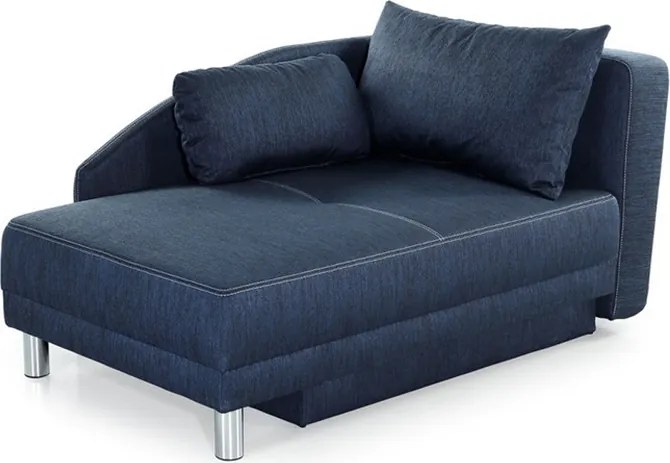 Pohovka s bočnou opierkou Roy, modrá tkanina, rozkladacia