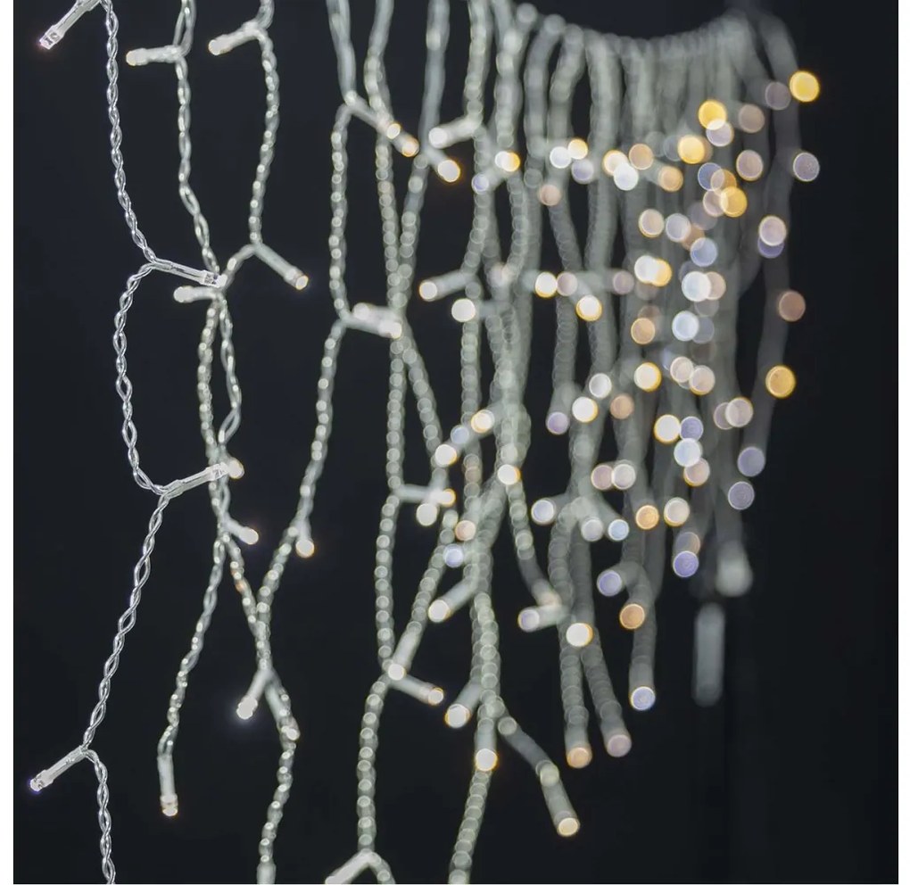 Nedis WIFILXC03W250 - LED Vianočný záves 240xLED/8 funkcií 8m IP65 Wi-Fi Tuya