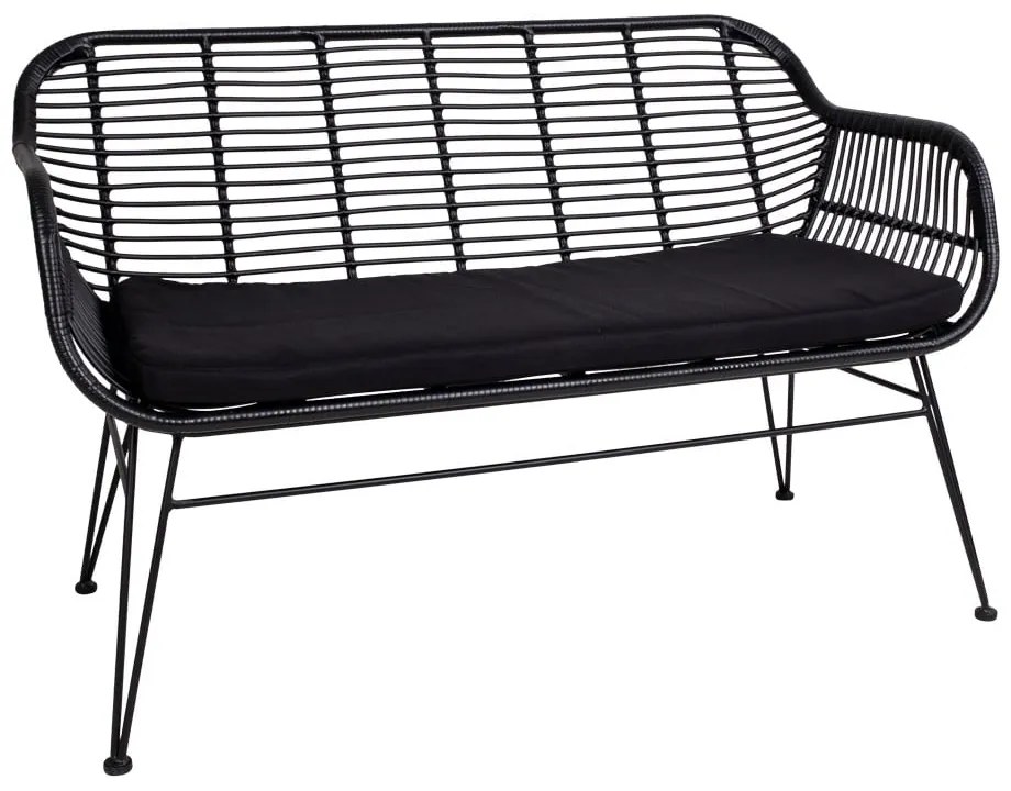 Čierna záhradná pohovka z umelého ratanu House Nordic Trieste