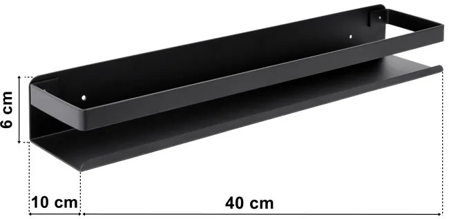 Nástenná polica MEGARA čierna