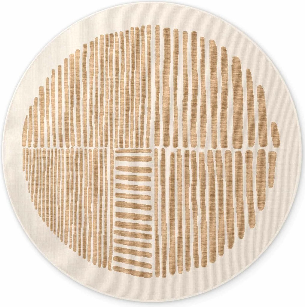 Ted Baker, Kusový koberec Ted Baker Haringey 106391 Natural White kruh, 200x200, béžová, chodba / predsieň
