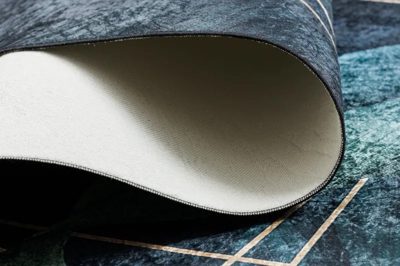 Dywany Łuszczów, Kusový koberec ANDRE Leaves 1170, 80x150, modrá, chodba / predsieň