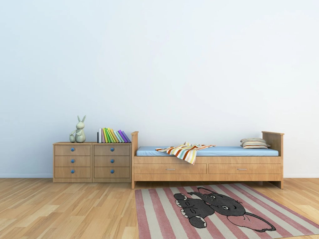 Vopi, Detský koberec Kiddo A1087 pink, 80x150, ružová, detská izba