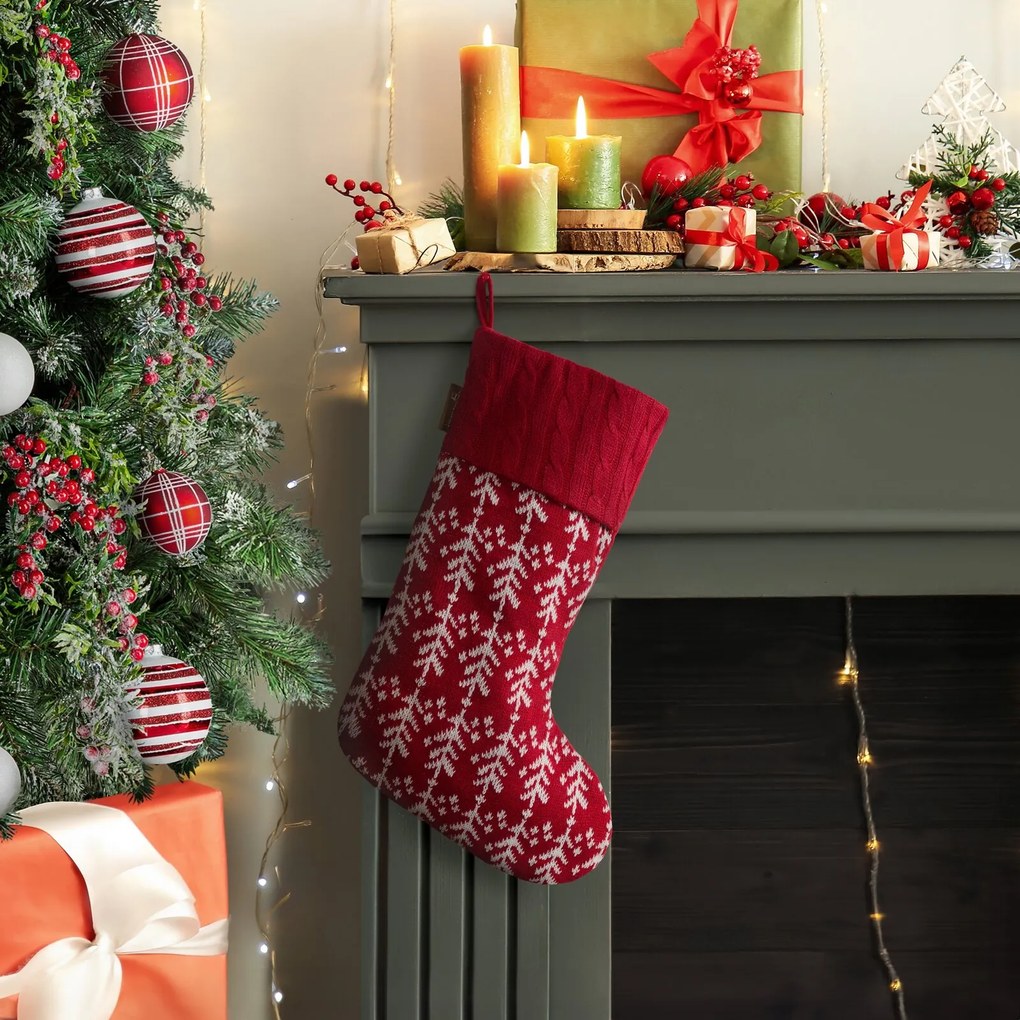 VIANOČNÁ PONOŽKA NA KRB TREE 18,8X50CM VZOROVANÁ