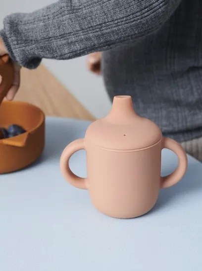 Silikónové nevylievacie hrnčeky LIEWOOD Neil pre malé deti - Rose