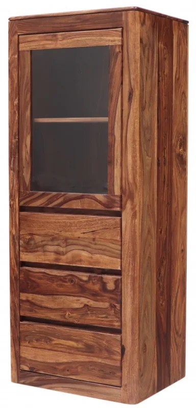 Indický nábytok - Vitrína Tina 60x150x45 indický masív palisander Svetlomedová