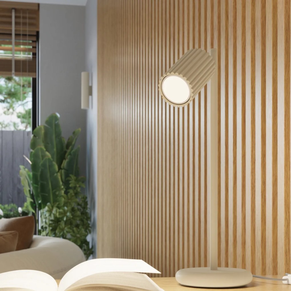 Bodové svietidlo Karbon, 3x béžové kovové tienidlo, (možnosť polohovania)