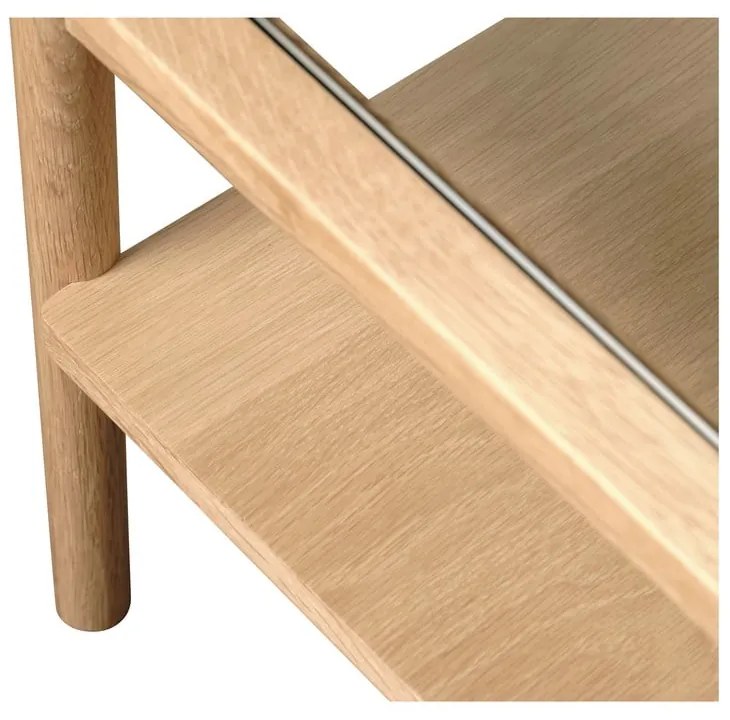 Sklenený konferenčný stolík v prírodnej farbe 60x120 cm Elba – Unique Furniture