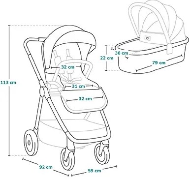 Lionelo - Kombinovaný kočík 2v1 MERIL Beige Sand